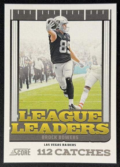 Brock Bowers 2025 Panini Score League Leaders Raiders Front