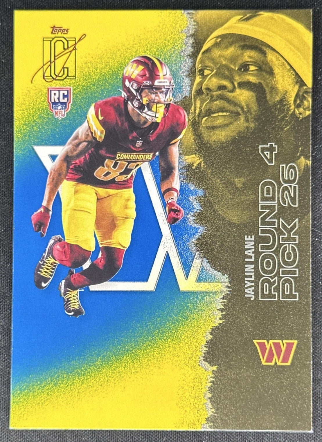 Jaylin Lane 2025 Topps Signature Class Yellow Rookie Commanders front