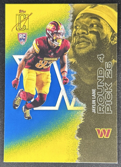 Jaylin Lane 2025 Topps Signature Class Yellow Rookie Commanders front