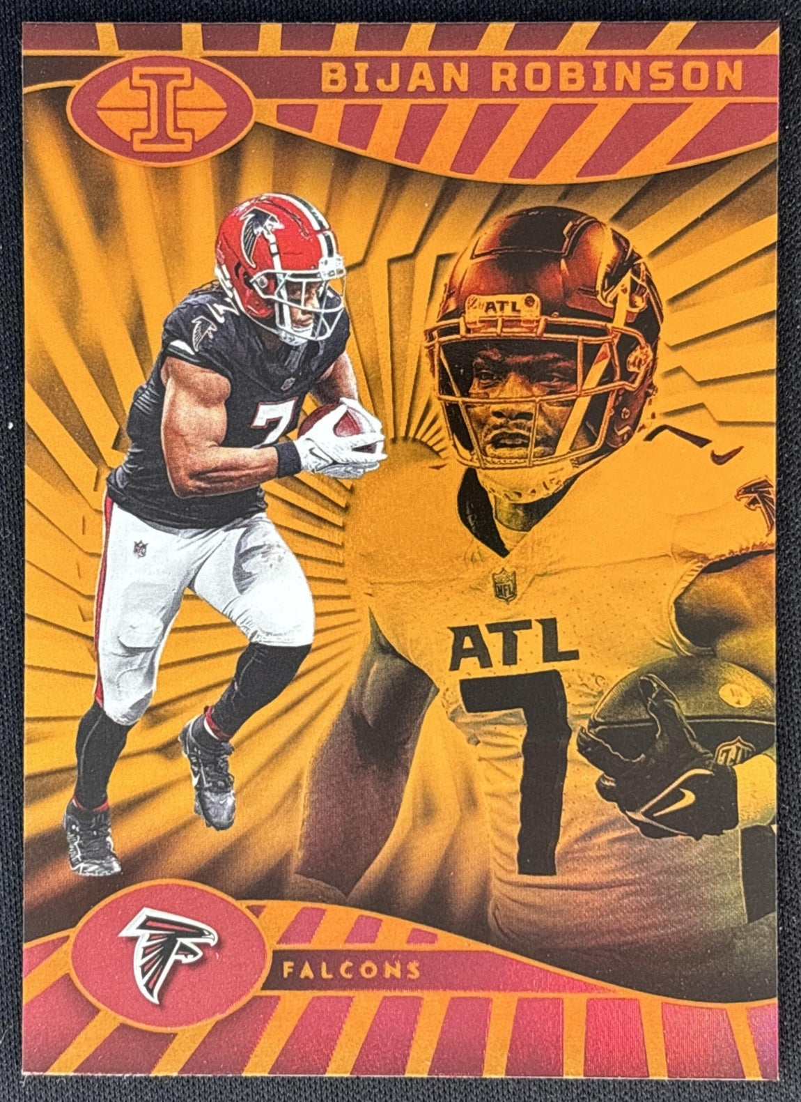 Bijan Robinson 2024 Panini Illusions Orange Trophy Collection Falcons front