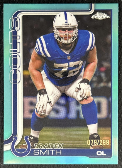 Braden Smith 2025 Topps Chrome Teal Refractor /299 Colts front