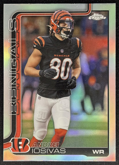 Andrei Iosivas 2025 Topps Chrome Refractor Bengals Default Title Sports Trading Cards