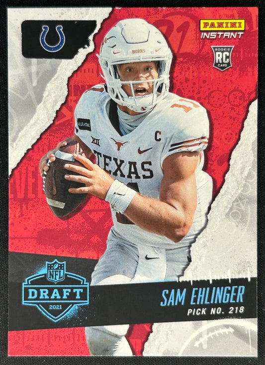 Sam Ehlinger 2021 Panini Instant NFL Draft Night Colts