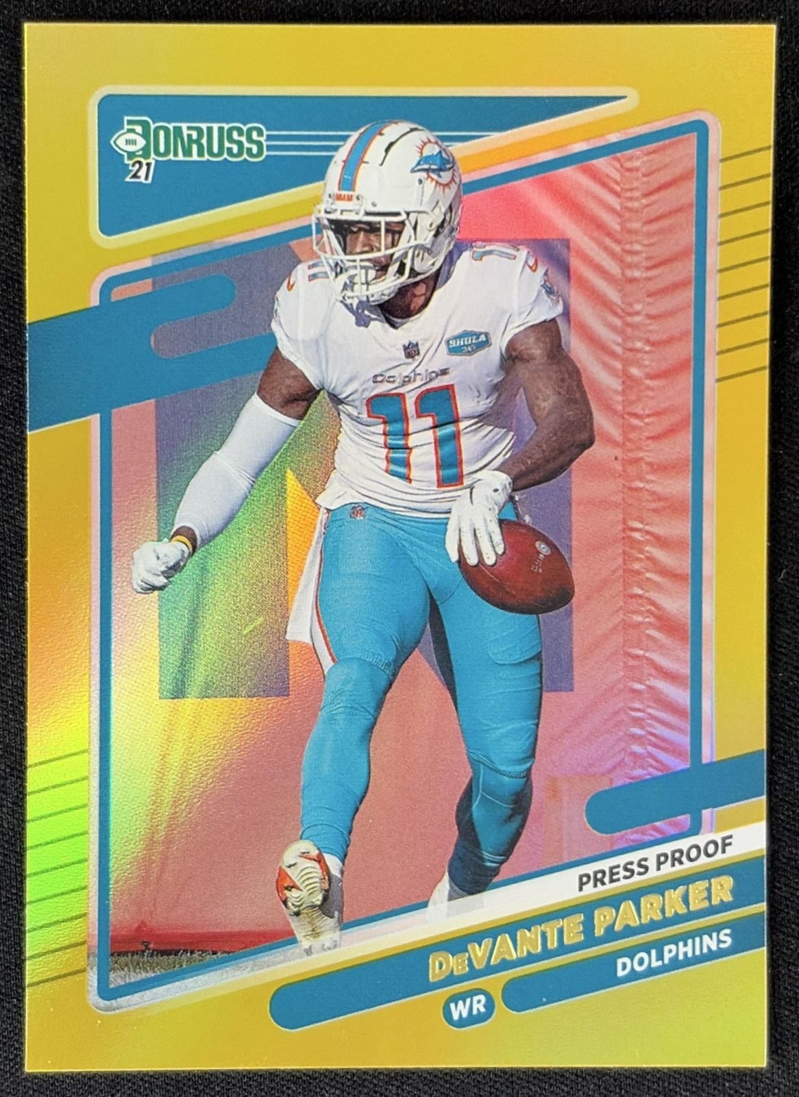 DeVante Parker 2021 Panini Donruss Press Proof Premium Dolphins Sports Trading Card