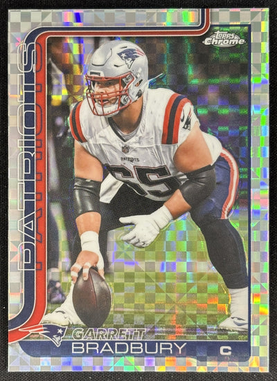 Garrett Bradbury 2025 Topps Chrome X-Fractor Patriots Sports Trading Cards