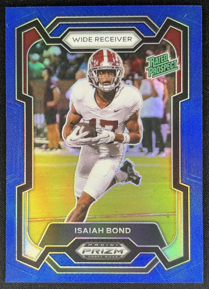 Isaiah Bond 2024 Panini Prizm Collegiate Draft Picks Blue /199 Crimson Tide