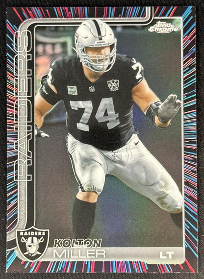 Kolton Miller 2025 Topps Chrome Neon Pulse Refractor Raiders