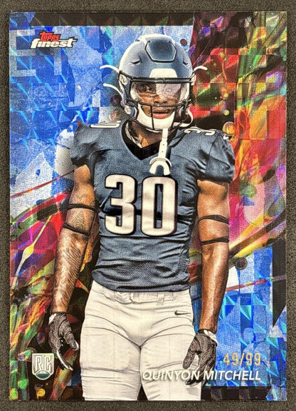 Quinyon Mitchell 2024 Topps Finest Blue Checkerboard Refractor /99 Eagles Philadelphia Eagles
