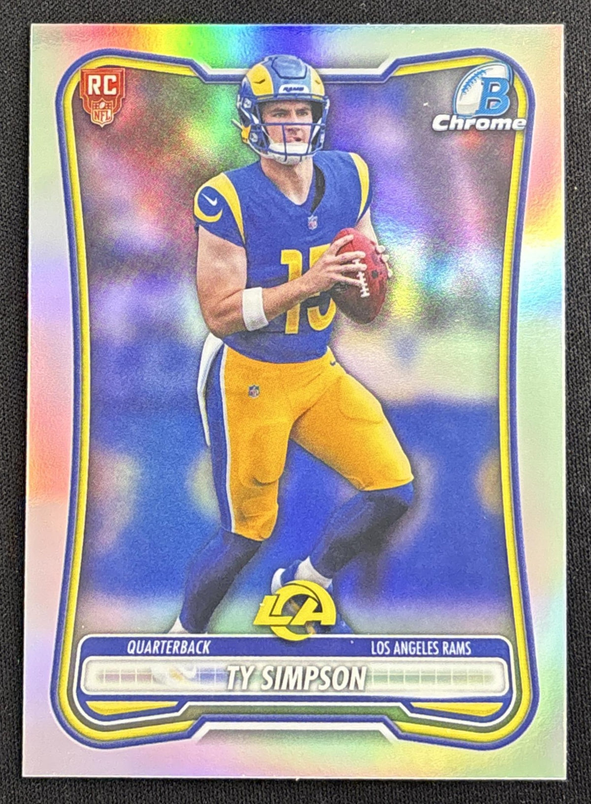 Ty Simpson 2026 Bowman Chrome Red RC Variation Rams Rookie