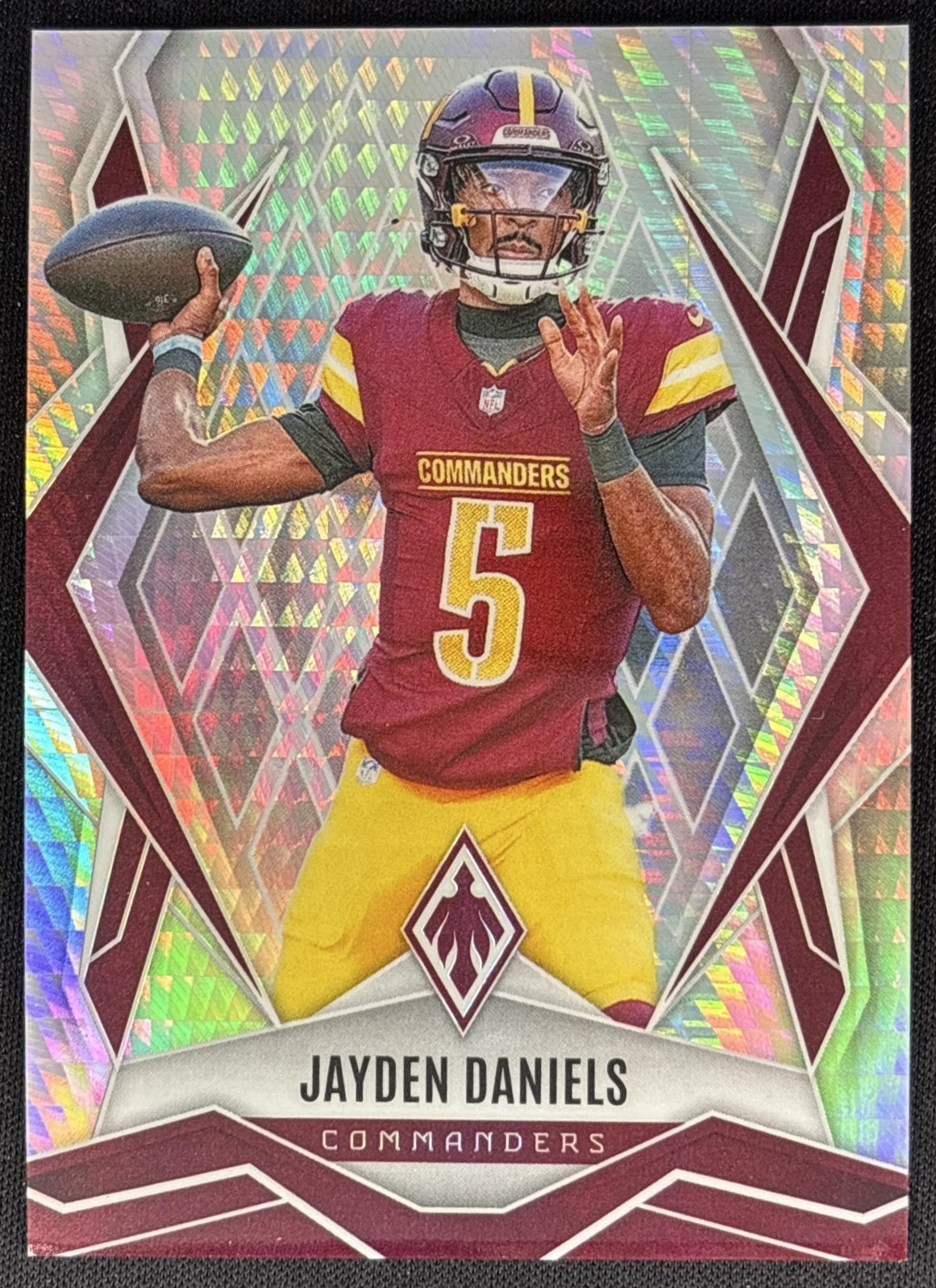 Jayden Daniels 2025 Panini Phoenix Silver Hyper Prizm Commanders Sports Trading Cards