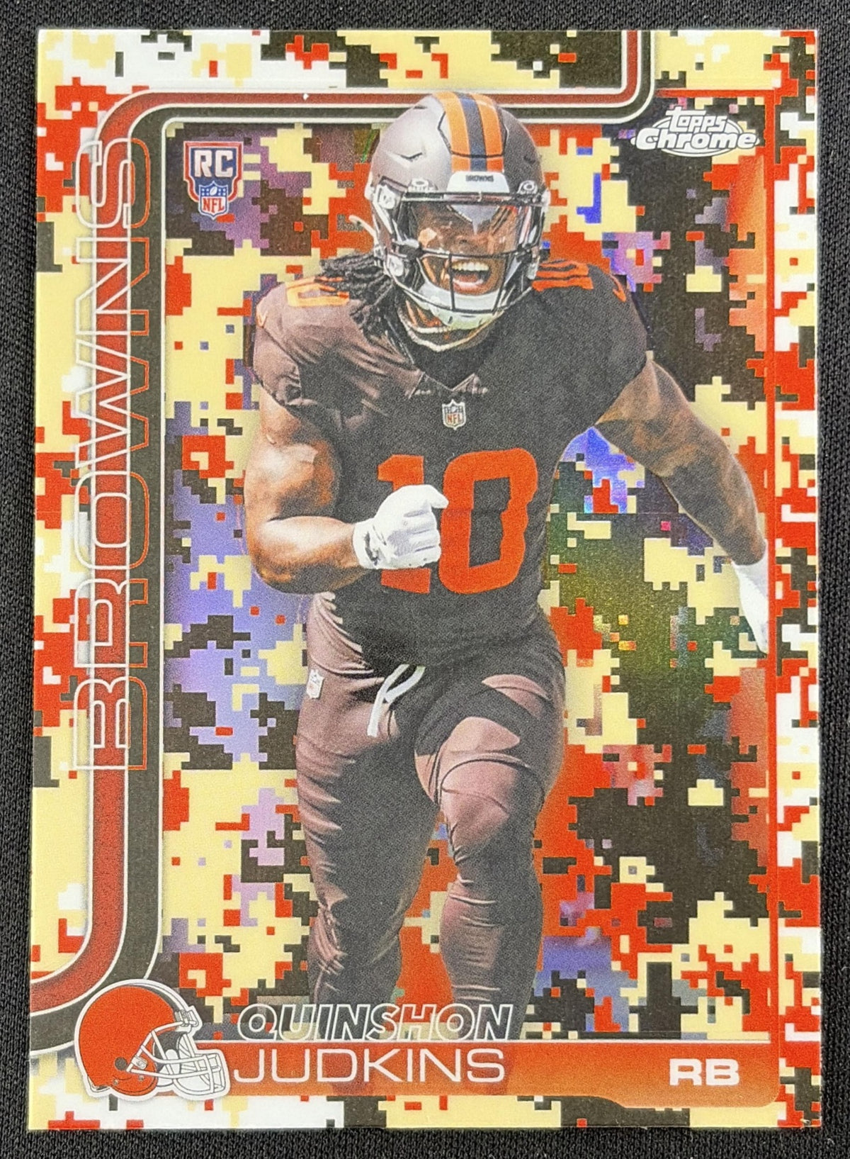 Quinshon Judkins 2025 Topps Chrome Team Camo Variation Browns Cleveland Browns
