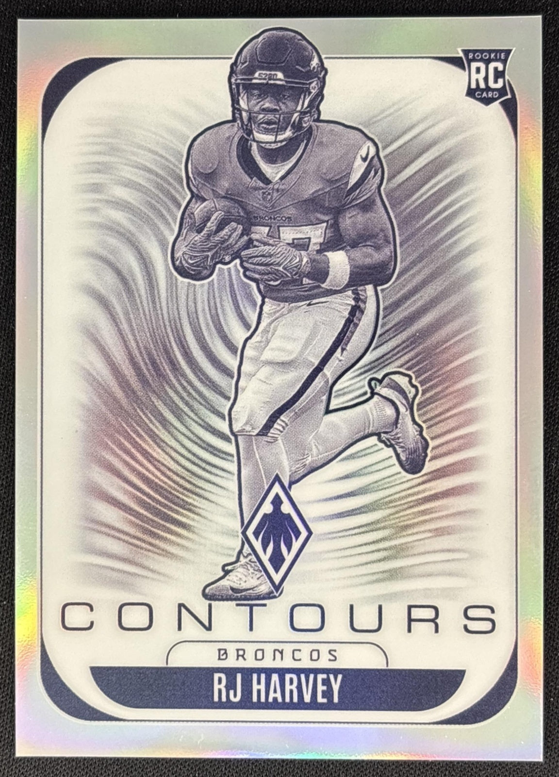RJ Harvey 2025 Panini Phoenix Contours Broncos Sports Trading Cards