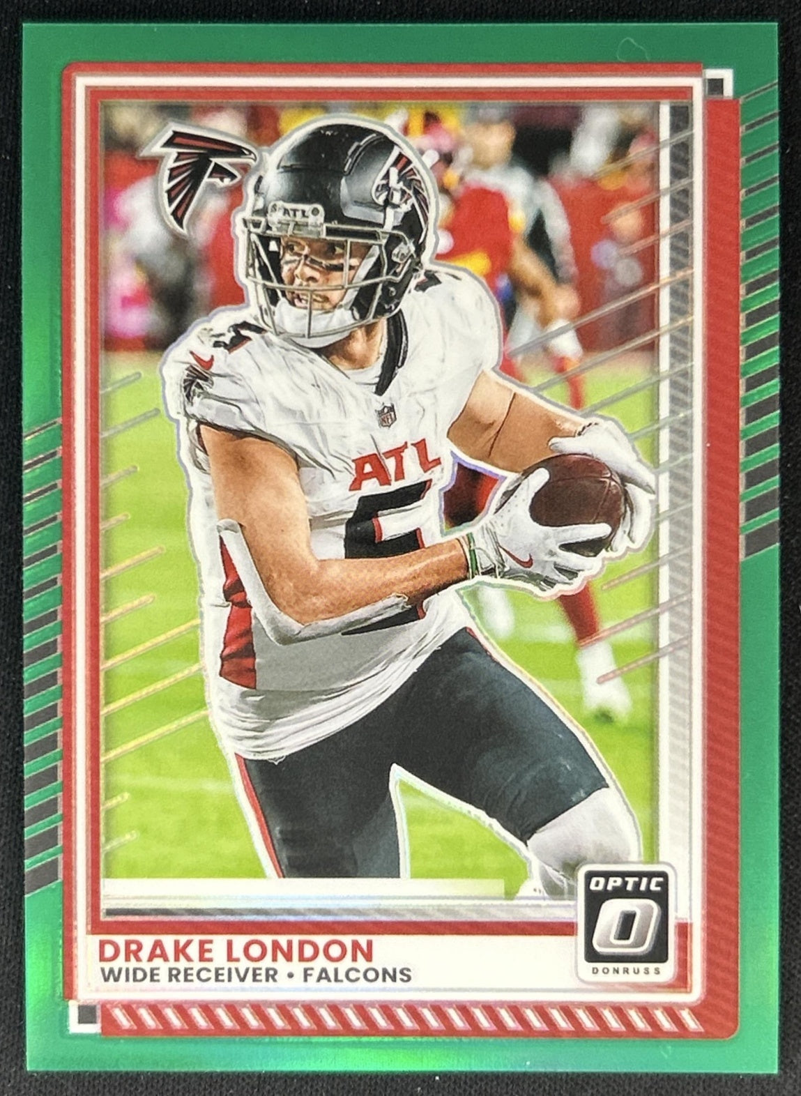 Drake London 2025 Panini Donruss Optic Green Prizm /5 Falcons Football