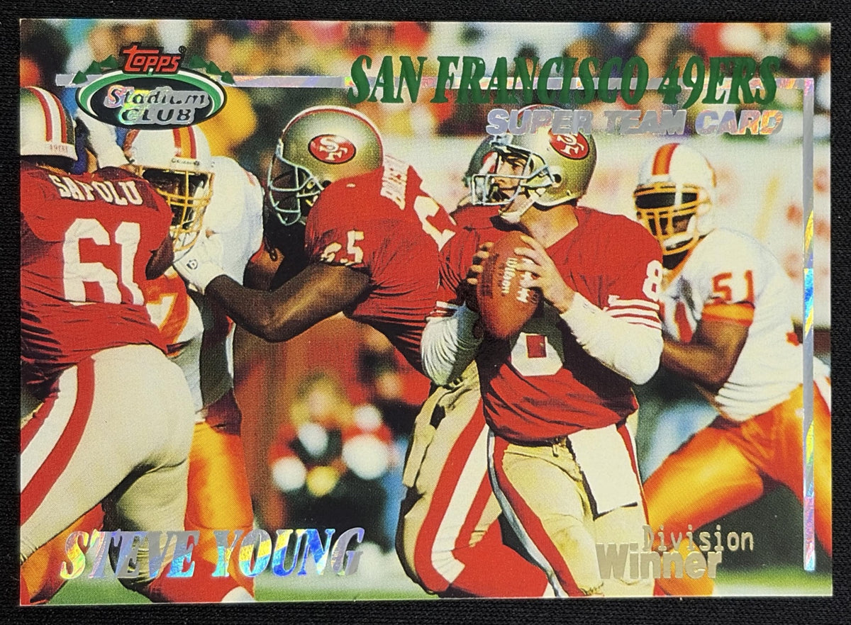 San Francisco 49ers Super Team EXCH 1993 Topps Stadium Club Super Teams Division Winners 49ers - Front