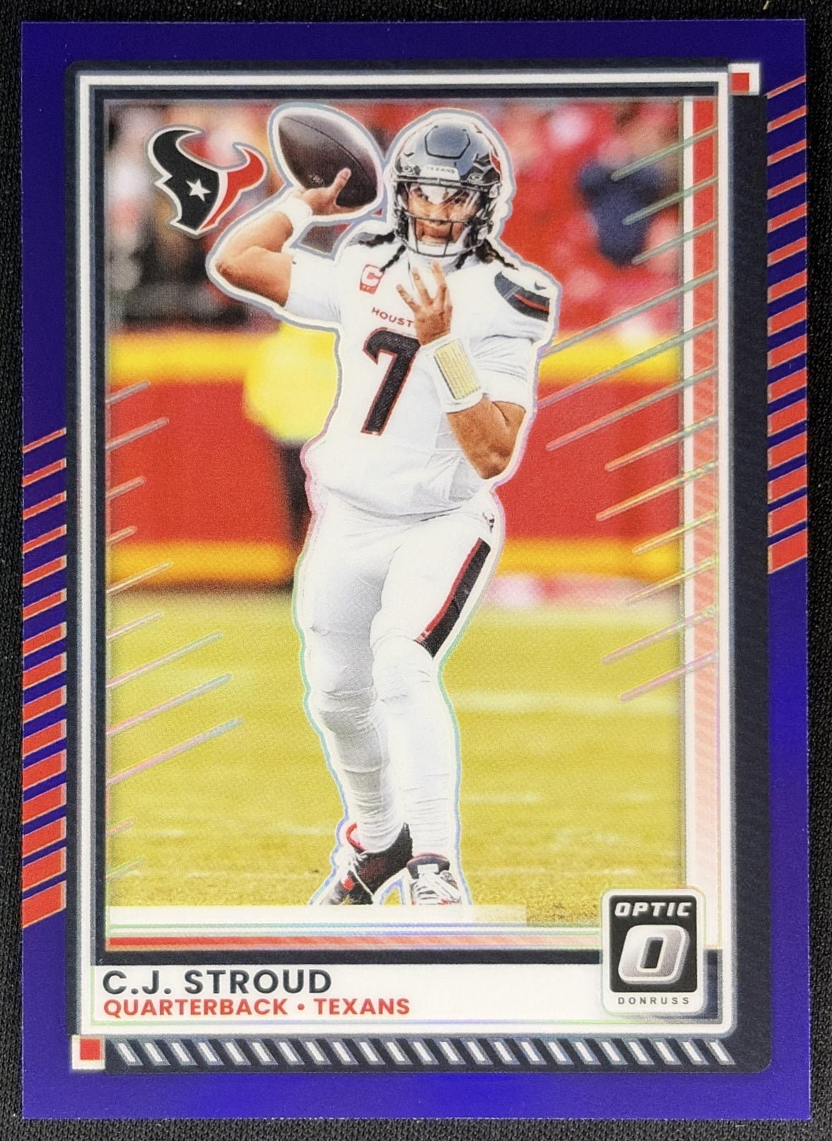 C.J. Stroud 2025 Panini Donruss Optic Purple Prizm /60 Texans Sports Trading Cards