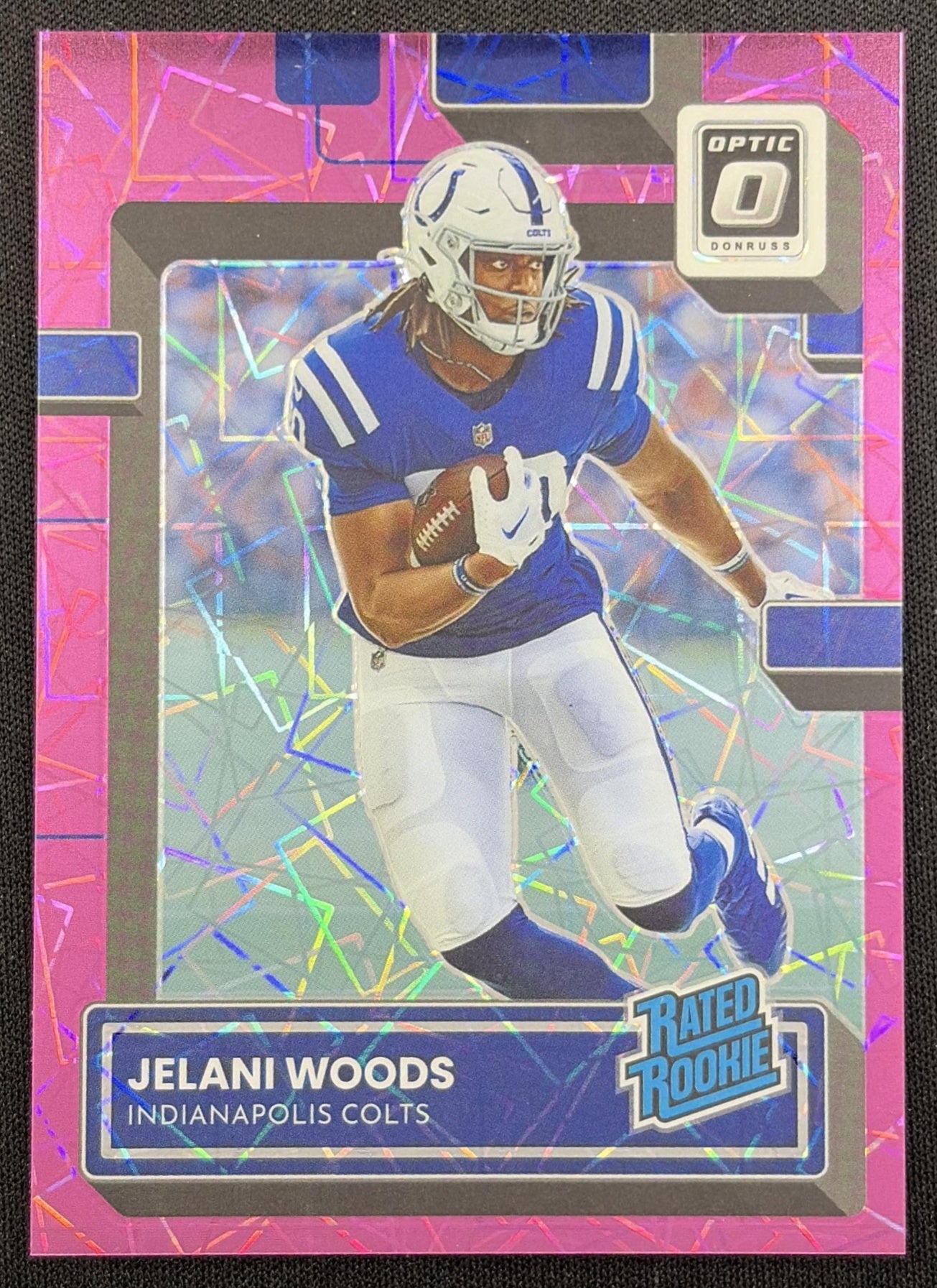 Jelani Woods 2022 Panini Donruss Optic Pink Velocity /79 Colts