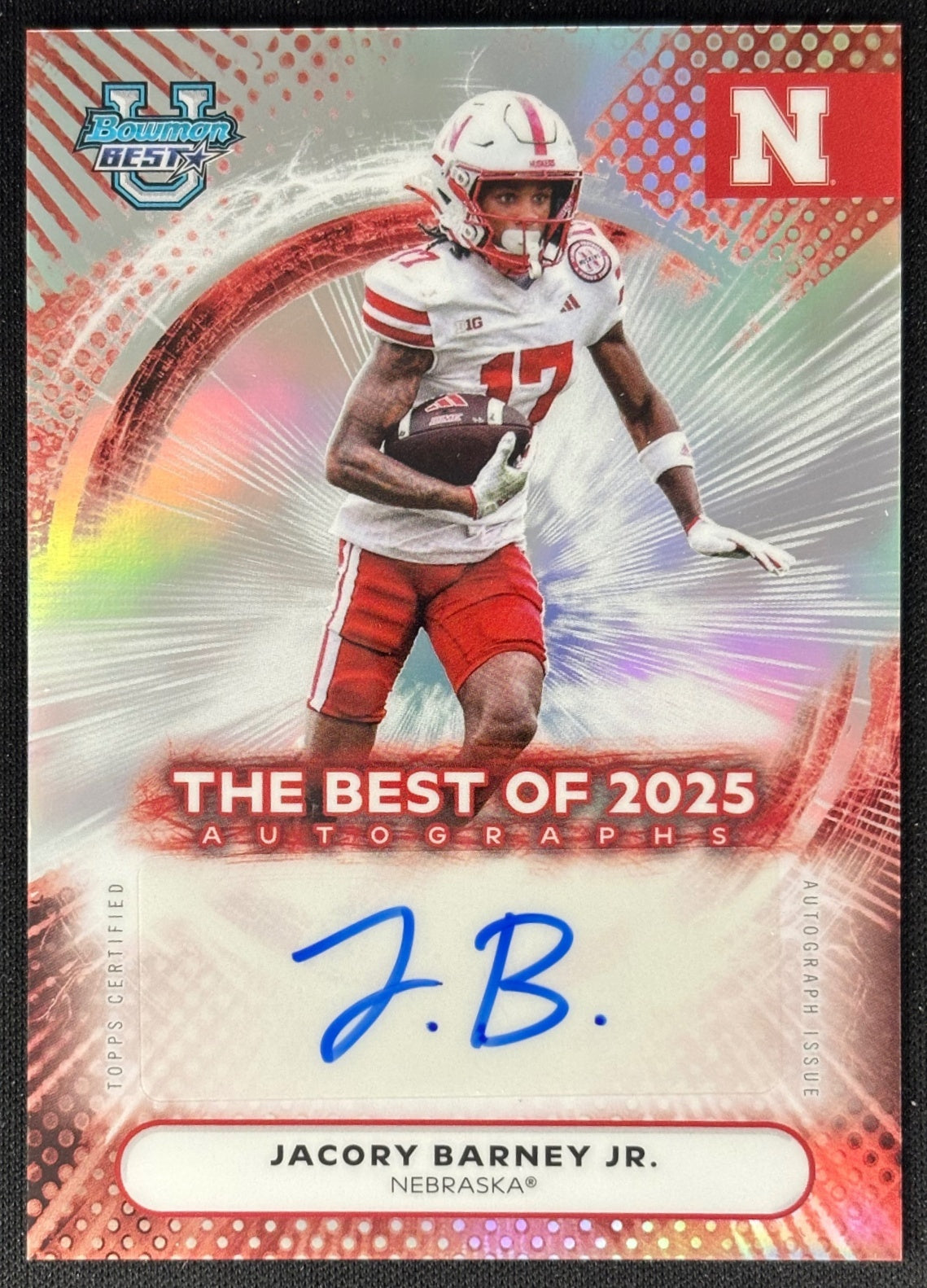 Front of Jacory Barney Jr. 2025 Best University The Best of Auto Cornhuskers