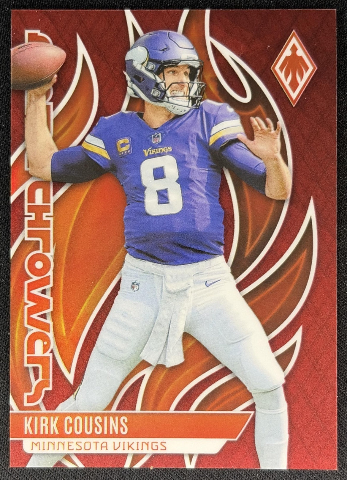 Kirk Cousins 2023 Panini Phoenix Flame Throwers Red /199 Vikings Sports Trading Cards