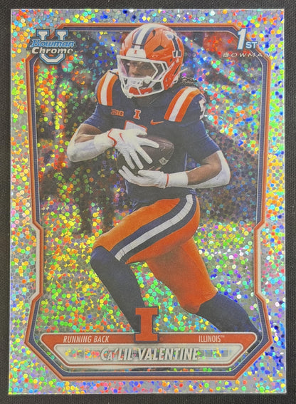 Ca'Lil Valentine 2026 Bowman Chrome Prospects Speckle Refractor Fighting Illini