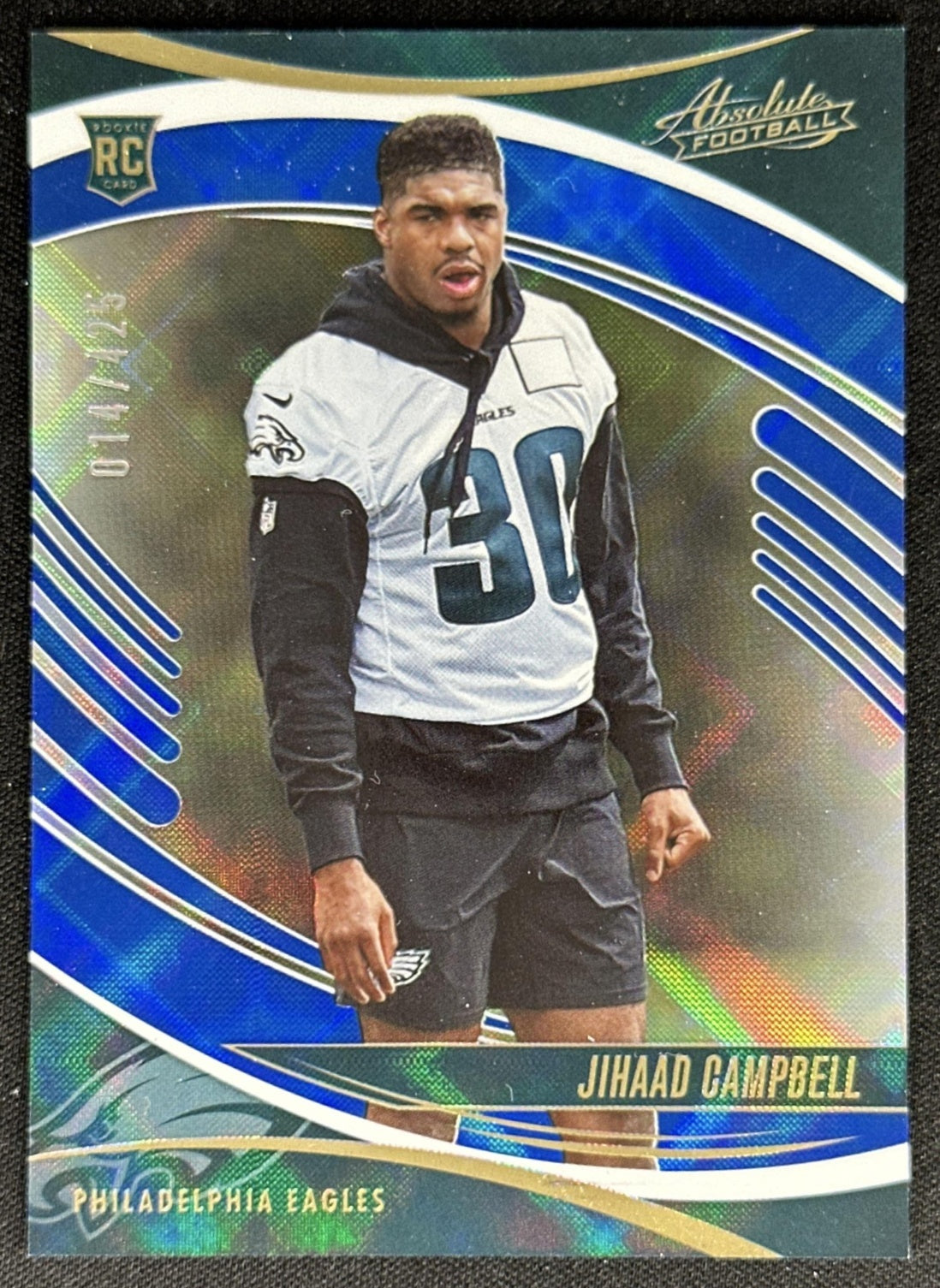 Jihaad Campbell 2025 Panini Absolute Rookies Blue Diamonds /425 Eagles
