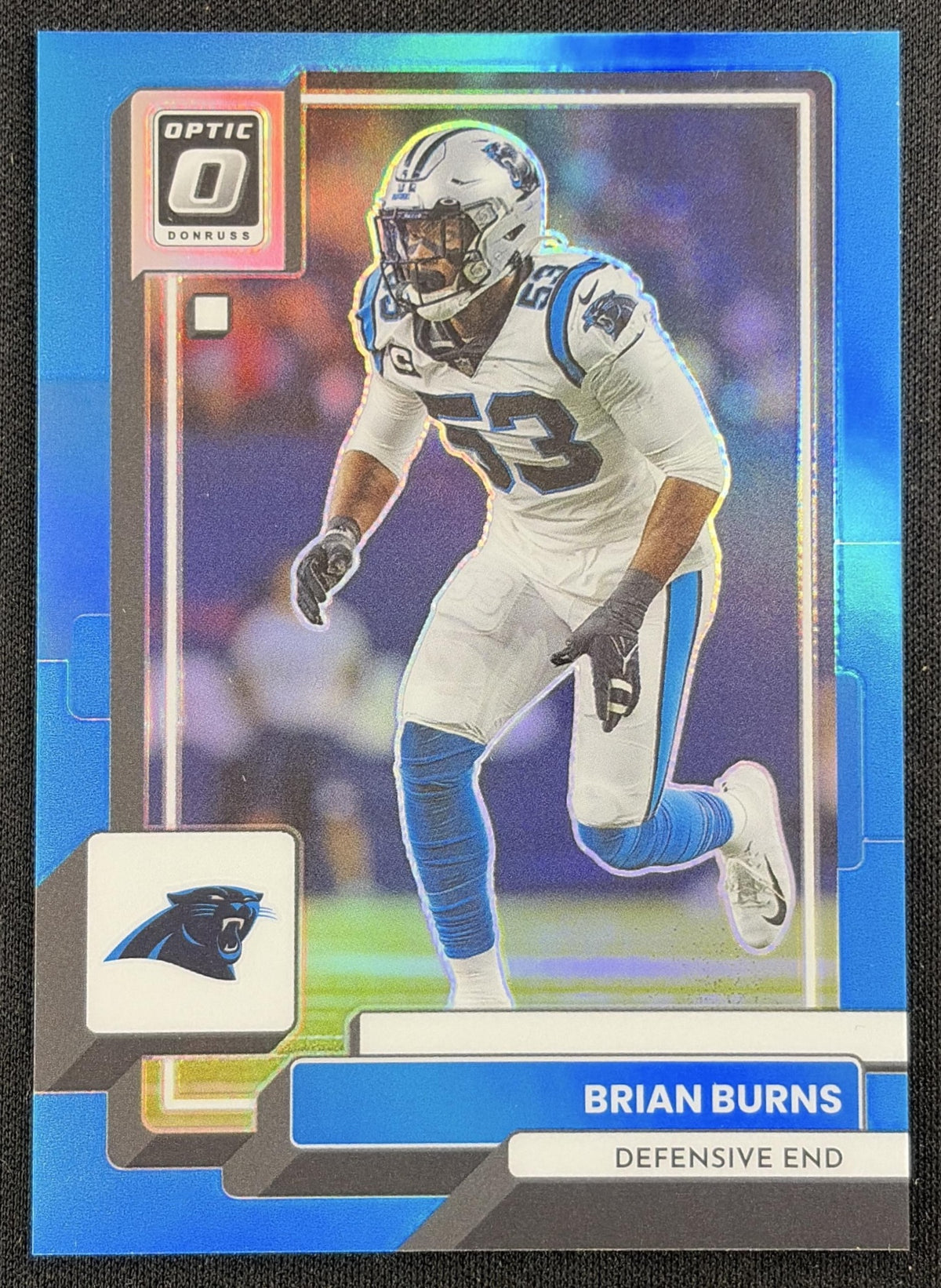 Brian Burns 2022 Panini Donruss Optic Blue /179 Panthers Sports Trading Card
