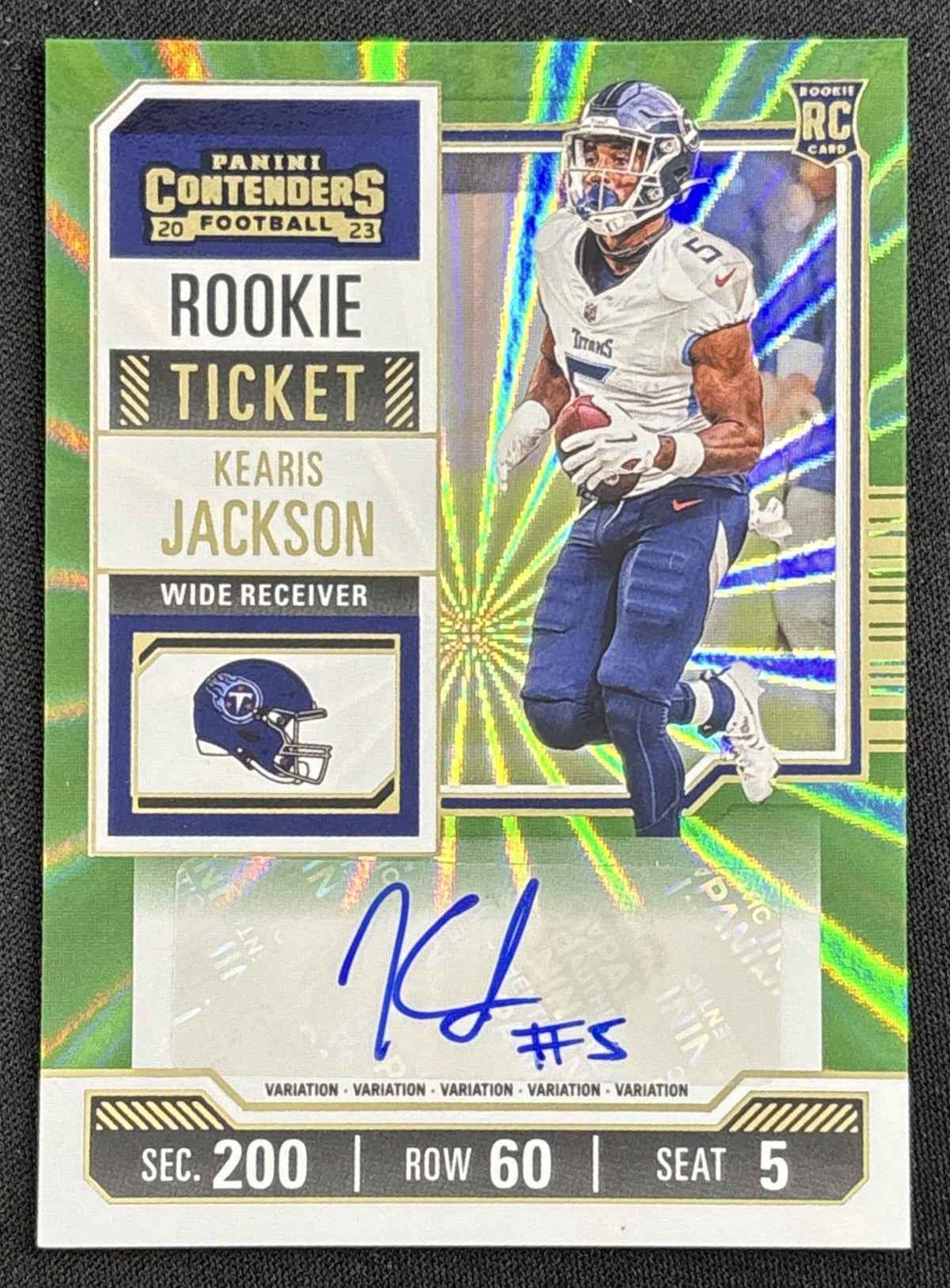 Kearis Jackson 2023 Panini Contenders Opening Kickoff Ticket Titans