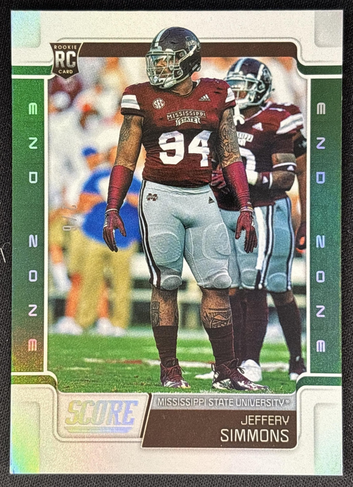 Jeffery Simmons 2019 Panini Score End Zone /6 Bulldogs Sports Trading Cards