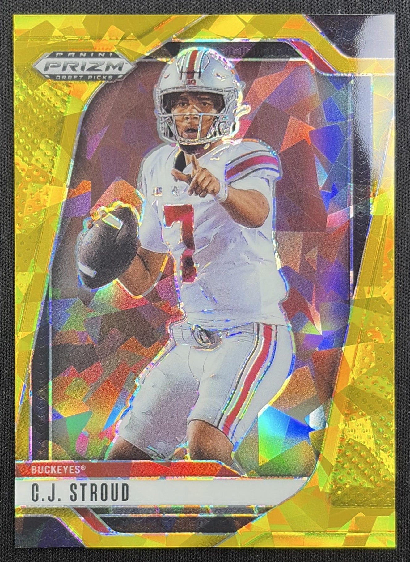 C.J. Stroud 2025 Panini Prizm Draft Picks Gold Ice Texans