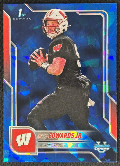 Billy Edwards Jr. 2025 Chrome University Sapphire Prospect Badgers Sports Trading Card