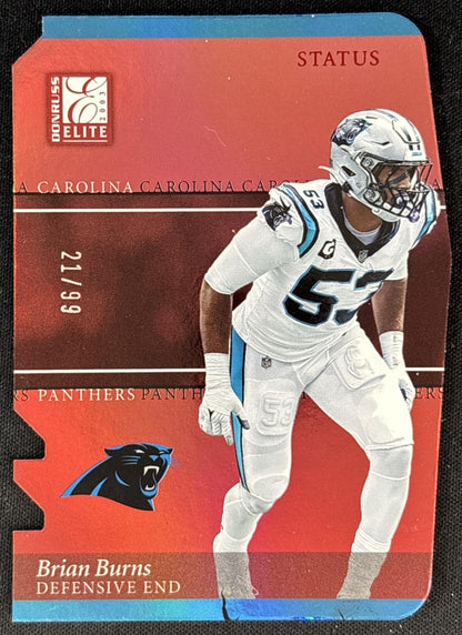 Brian Burns 2023 Panini Donruss Elite 2003 Status Die Cut /99 Panthers Sports Trading Cards