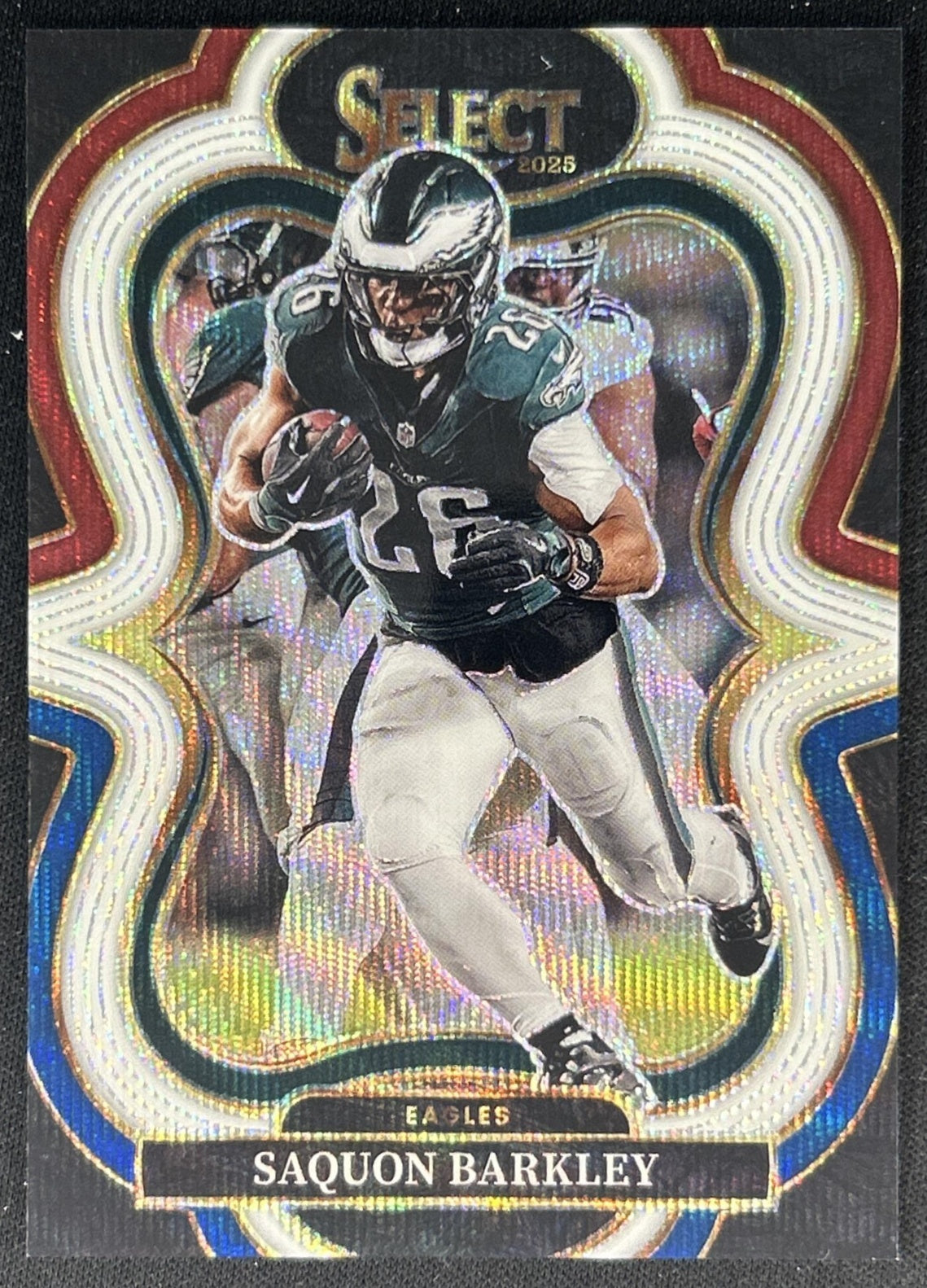 Saquon Barkley 2025 Panini Select Suite Level Tri-Color Prizm /199 Eagles Front