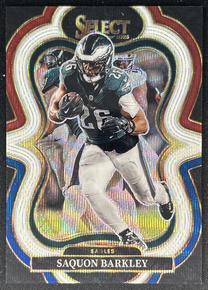 Saquon Barkley 2025 Panini Select Suite Level Tri-Color Prizm /199 Eagles Front