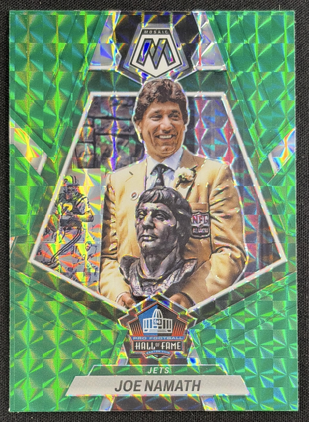 Joe Namath 2023 Panini Mosaic Green Mosaic Jets Sports Trading Card