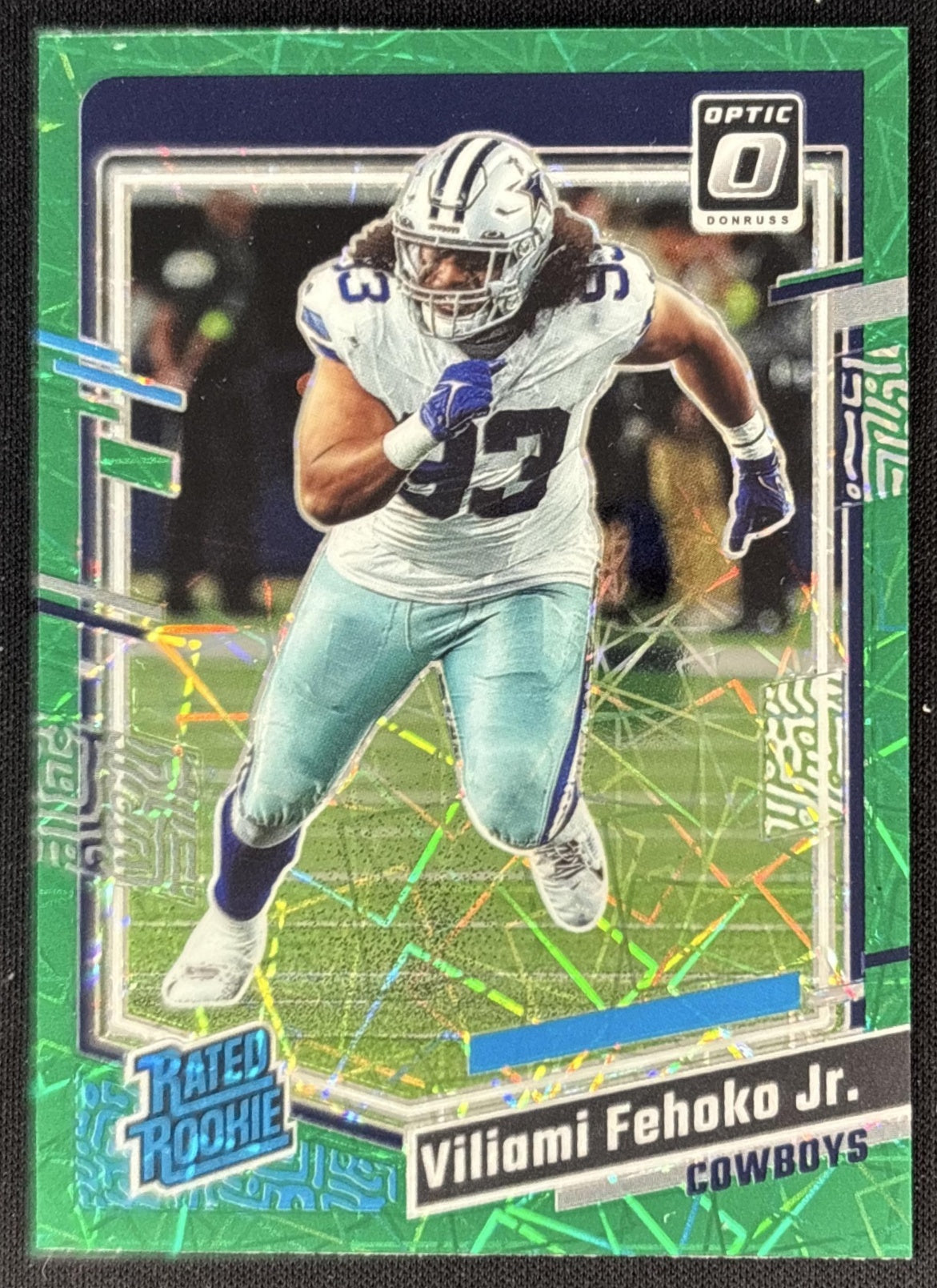Viliami Fehoko Jr. 2023 Panini Donruss Optic Green Velocity Prizm Cowboys