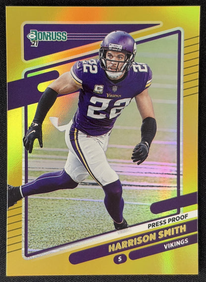 Harrison Smith 2021 Panini Donruss Press Proof Premium Vikings - Minnesota Vikings