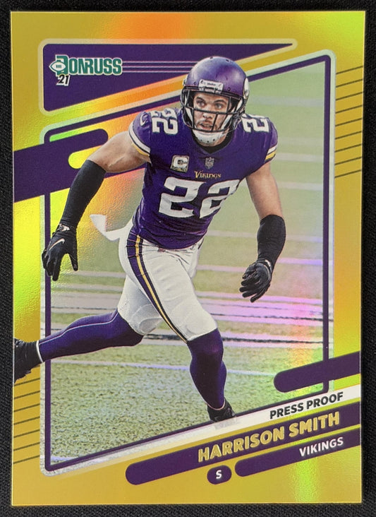 Harrison Smith 2021 Panini Donruss Press Proof Premium Vikings - Minnesota Vikings Sports Trading Card