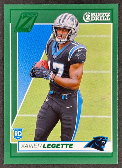 Xavier Legette 2024 Zenith Rookie Green 2 Minute Drill Panthers Sports Trading Card
