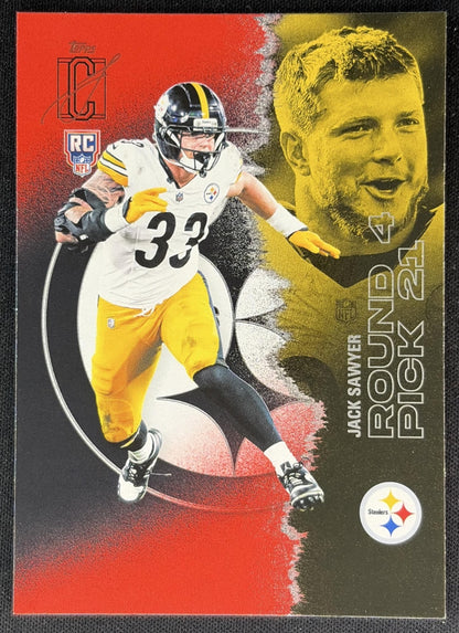 Jack Sawyer 2025 Topps Signature Class Rookie Red & Black Foil Steelers front