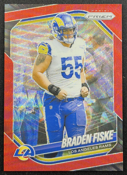 Braden Fiske 2025 Panini Prizm Red Wave /149 Rams