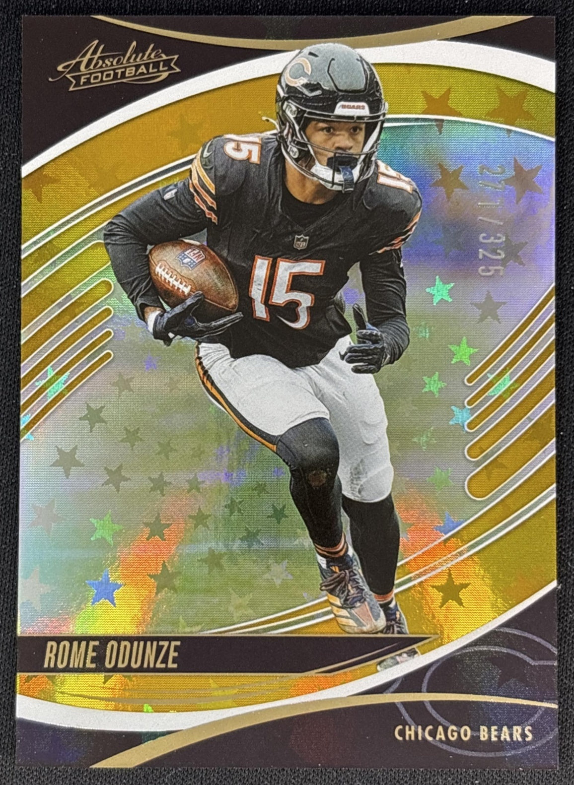 Rome Odunze 2025 Panini Absolute Gold Stars /325 Bears Front