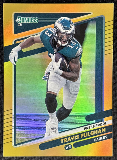 Travis Fulgham 2021 Panini Donruss Press Proof Premium Eagles Sports Trading Card