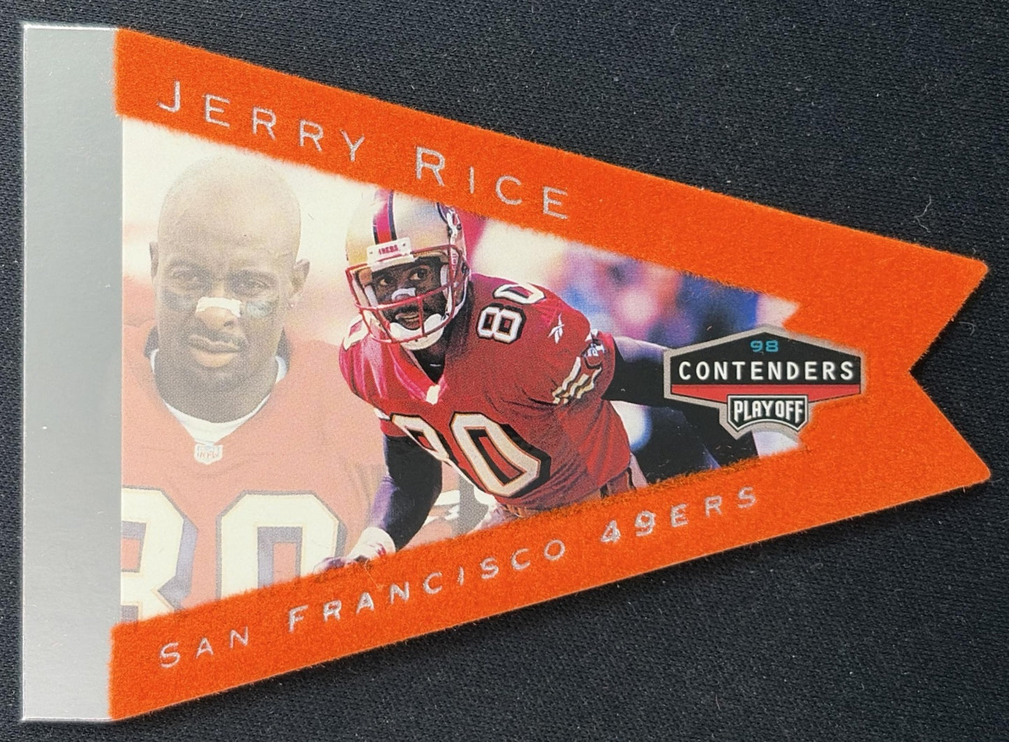 Jerry Rice 1998 Playoff Contenders Pennants Registered Exchange Red Felt 49ers Sports Trading Cards