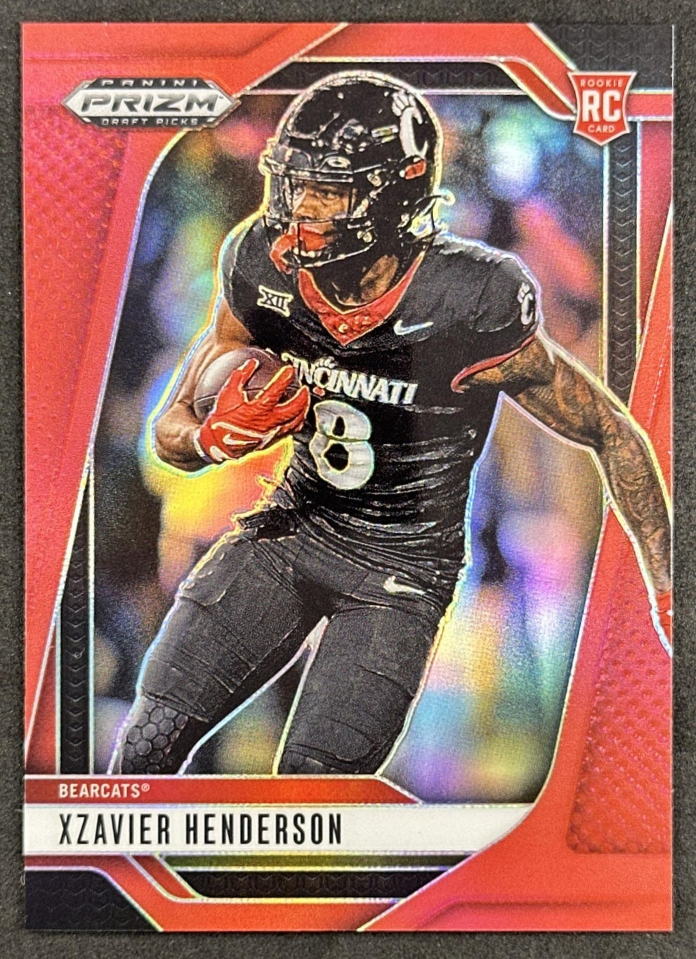 Xzavier Henderson 2025 Panini Prizm Draft Picks Red /399 Bearcats front