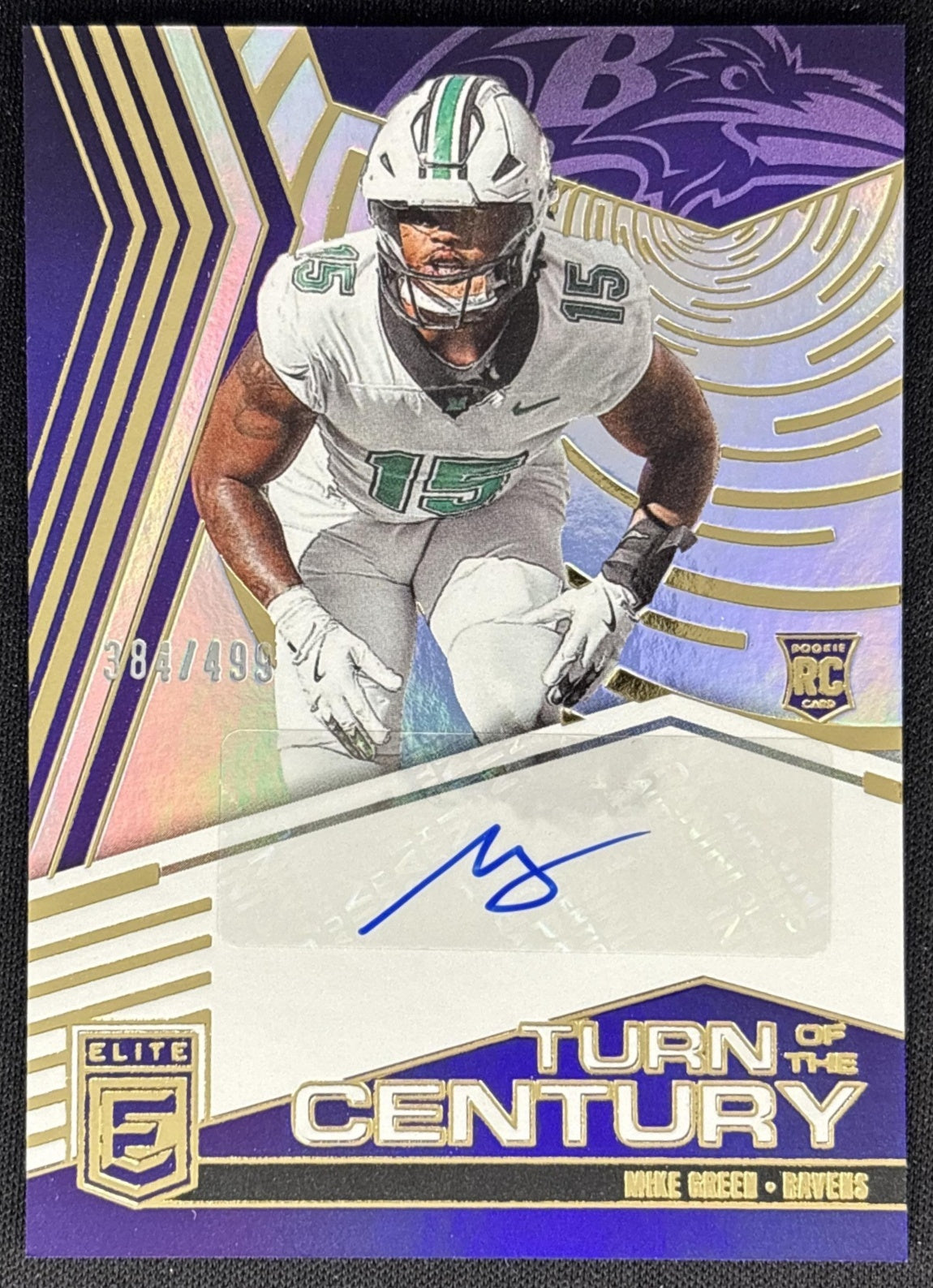 Mike Green 2025 Panini Donruss Elite Turn of the Century Auto /499 Ravens Default Title Sports Trading Cards