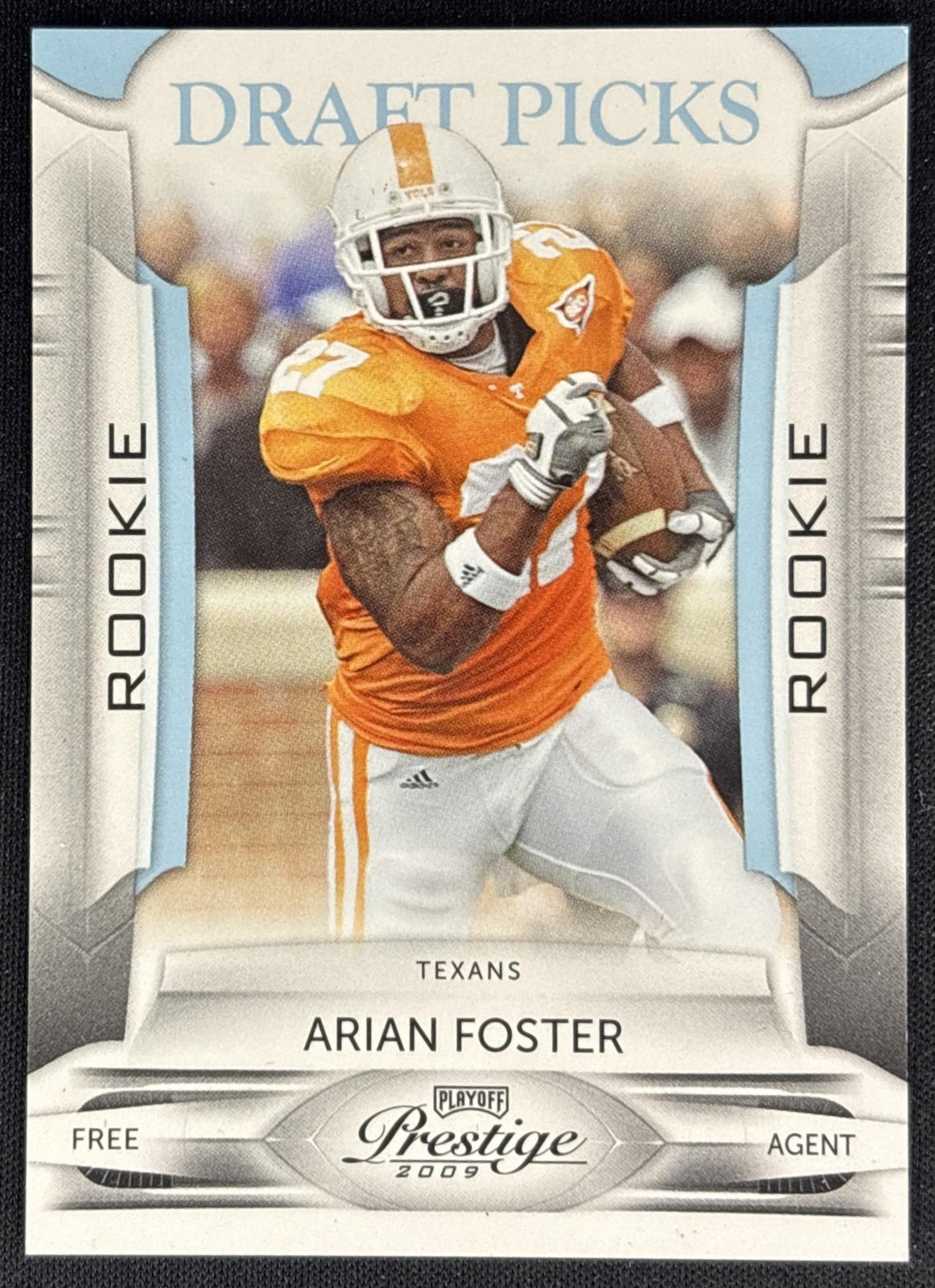 Arian Foster 2009 Panini Playoff Prestige Draft Picks Light Blue /999 Texans front