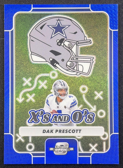 Dak Prescott 2024 Panini Contenders Optic X's and O's Blue Prizm /99 Cowboys Dallas Cowboys