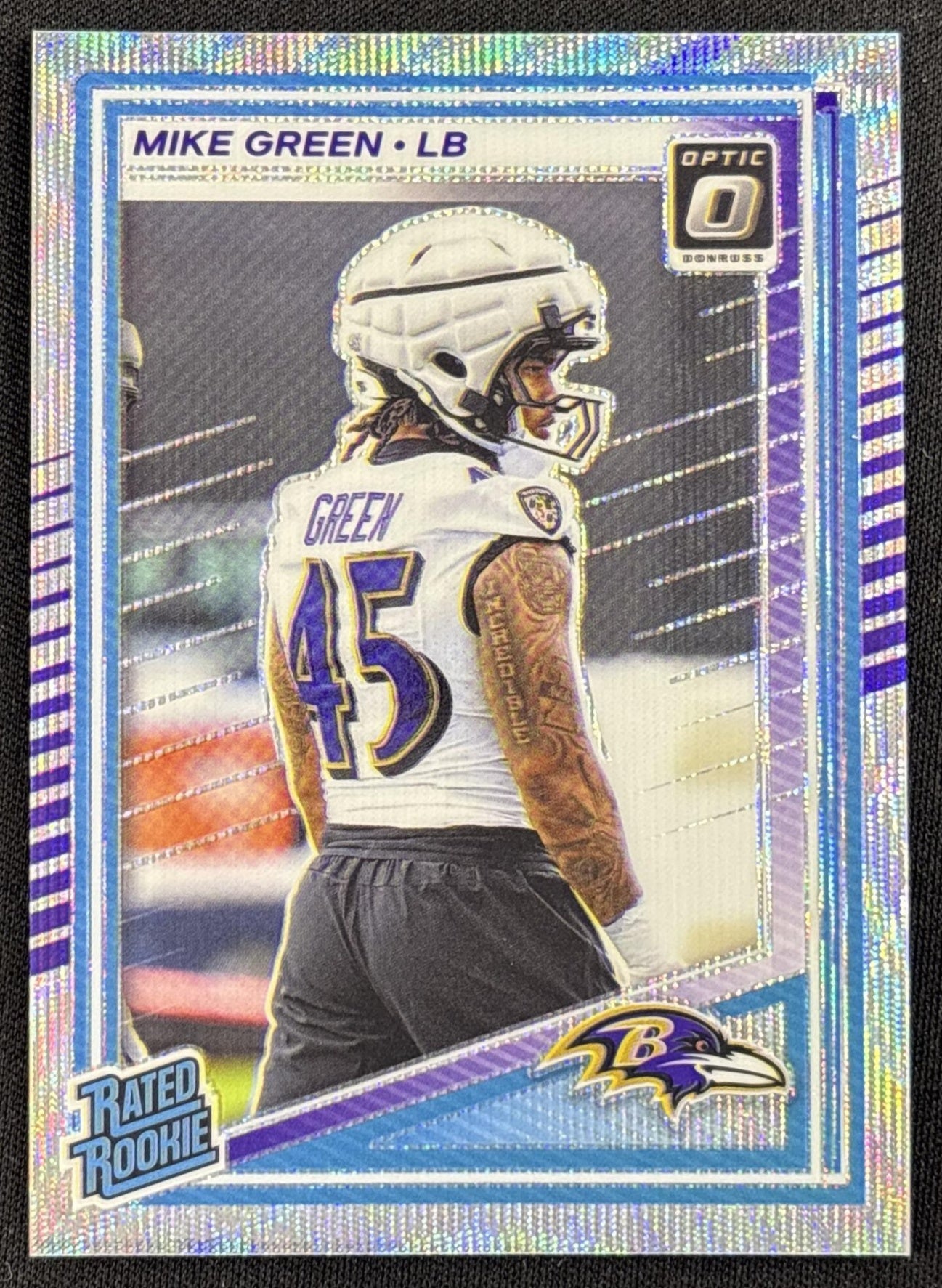Mike Green 2025 Panini Donruss Optic Rated Rookie Wave Prizm /300 Ravens