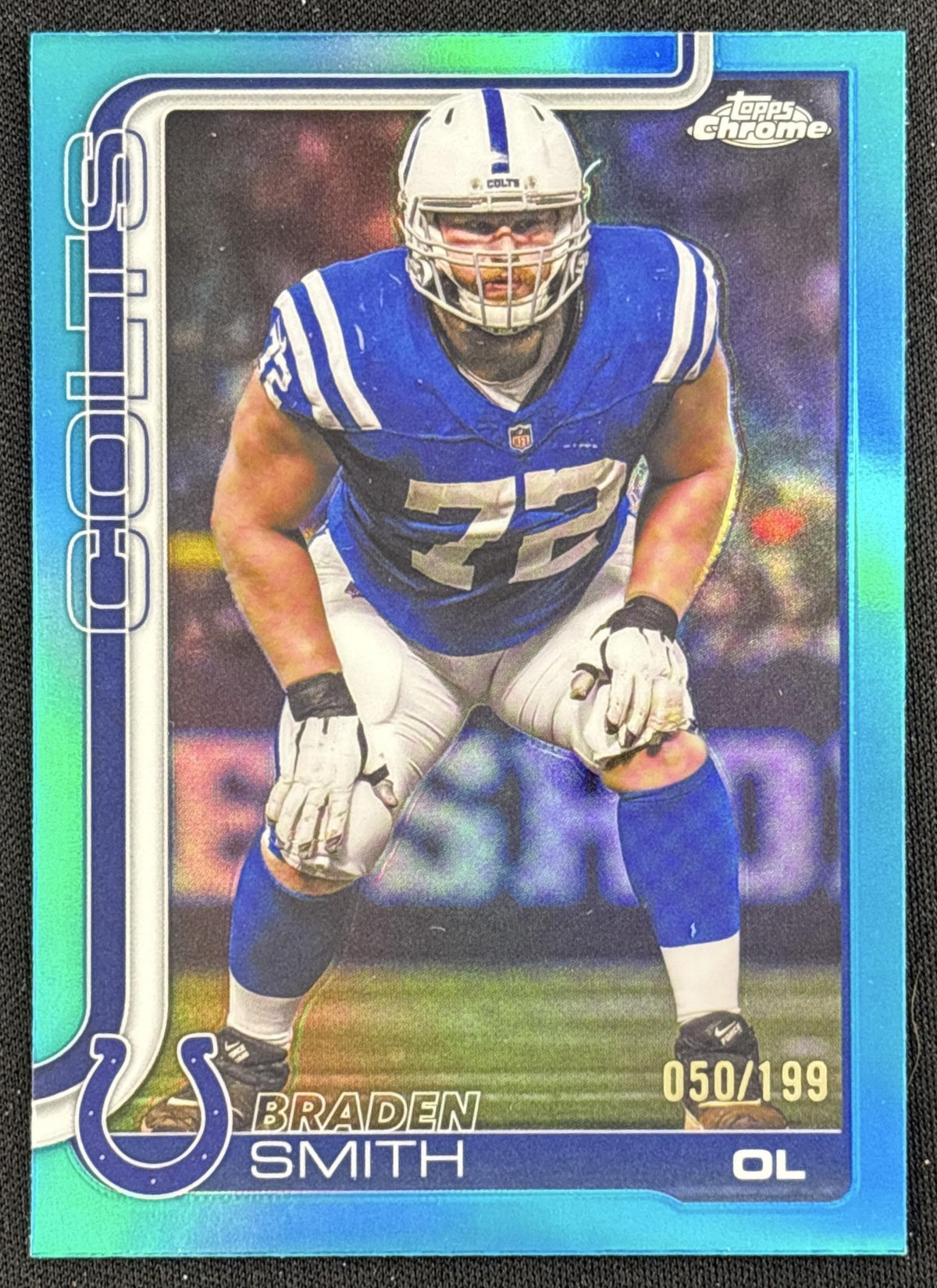 Braden Smith 2025 Topps Chrome Aqua Refractor /199 Colts