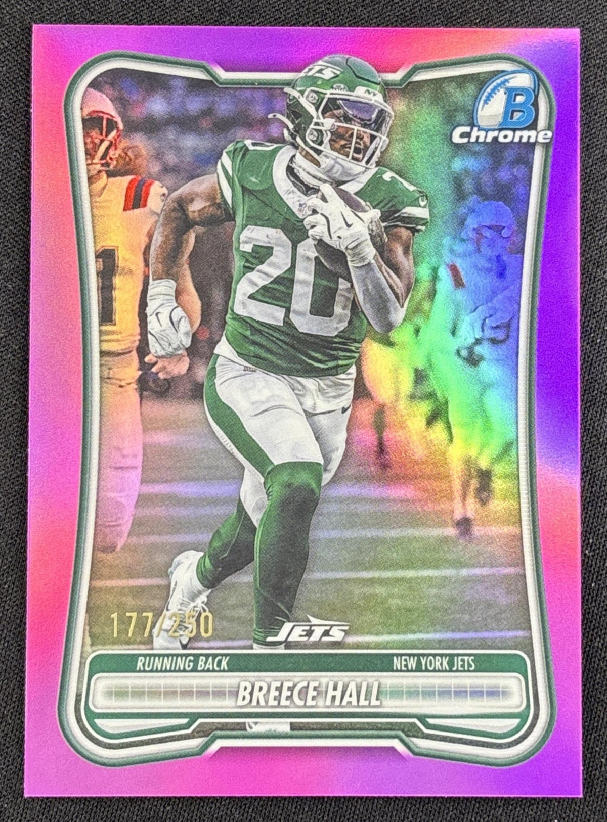 Breece Hall 2026 Bowman Chrome NFL Pink Refractor /250 Jets