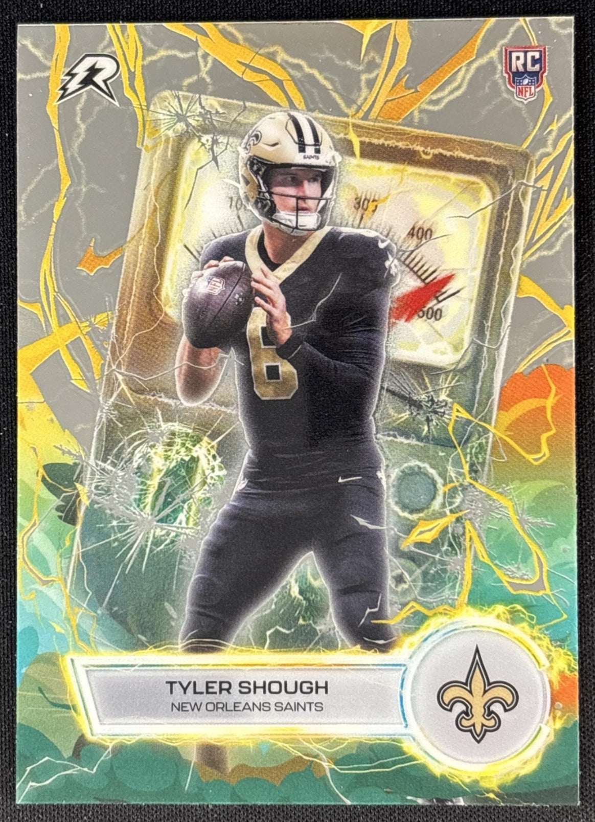 Tyler Shough 2025 Topps Resurgence Voltaic Saints New Orleans Saints Sports Trading Cards